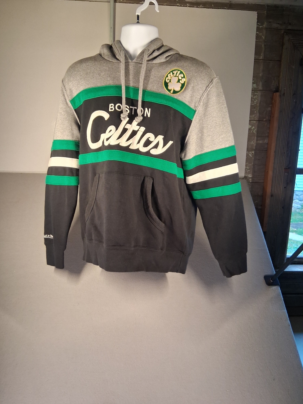 Mitchell & Ness Boston Celtics Men's Gray & Green Pullover Hoodie